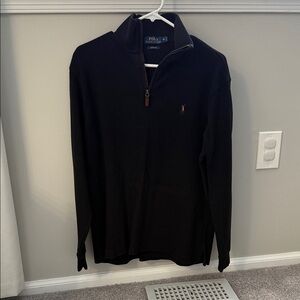 Ralph Lauren Black and Brown Quarter-Zip Pullover